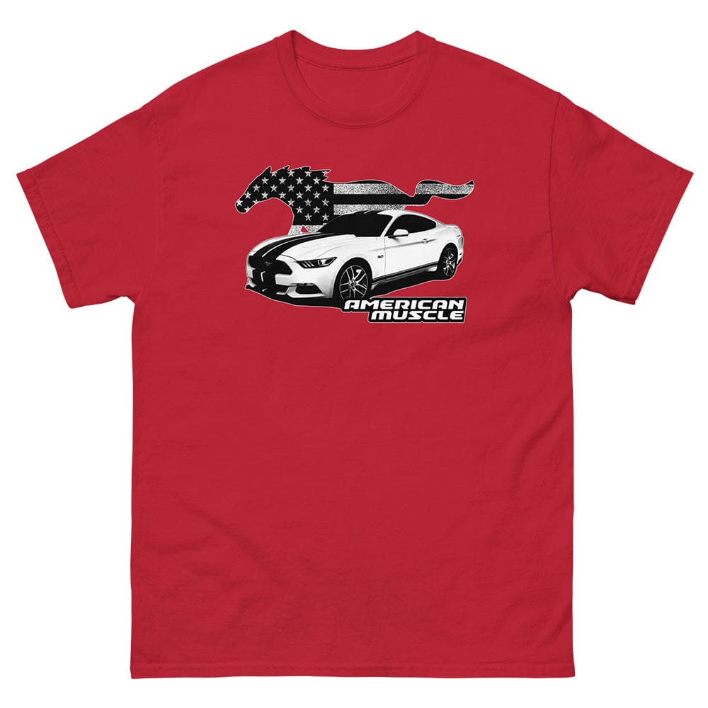 Ford Mustang T-Shirt From Aggressive Thread - Color Red