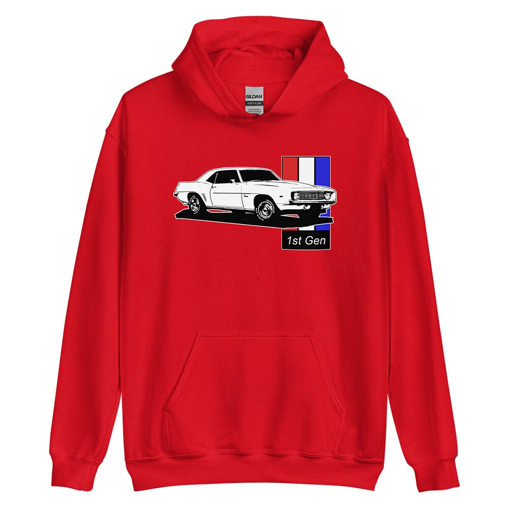 69 Camaro Hoodie From Aggressive Thread - red