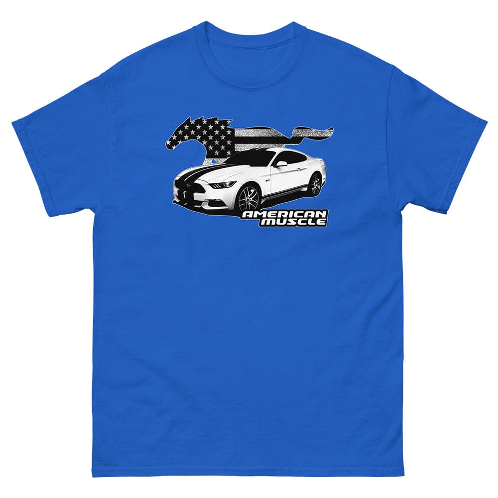 Ford Mustang T-Shirt From Aggressive Thread - Color Blue