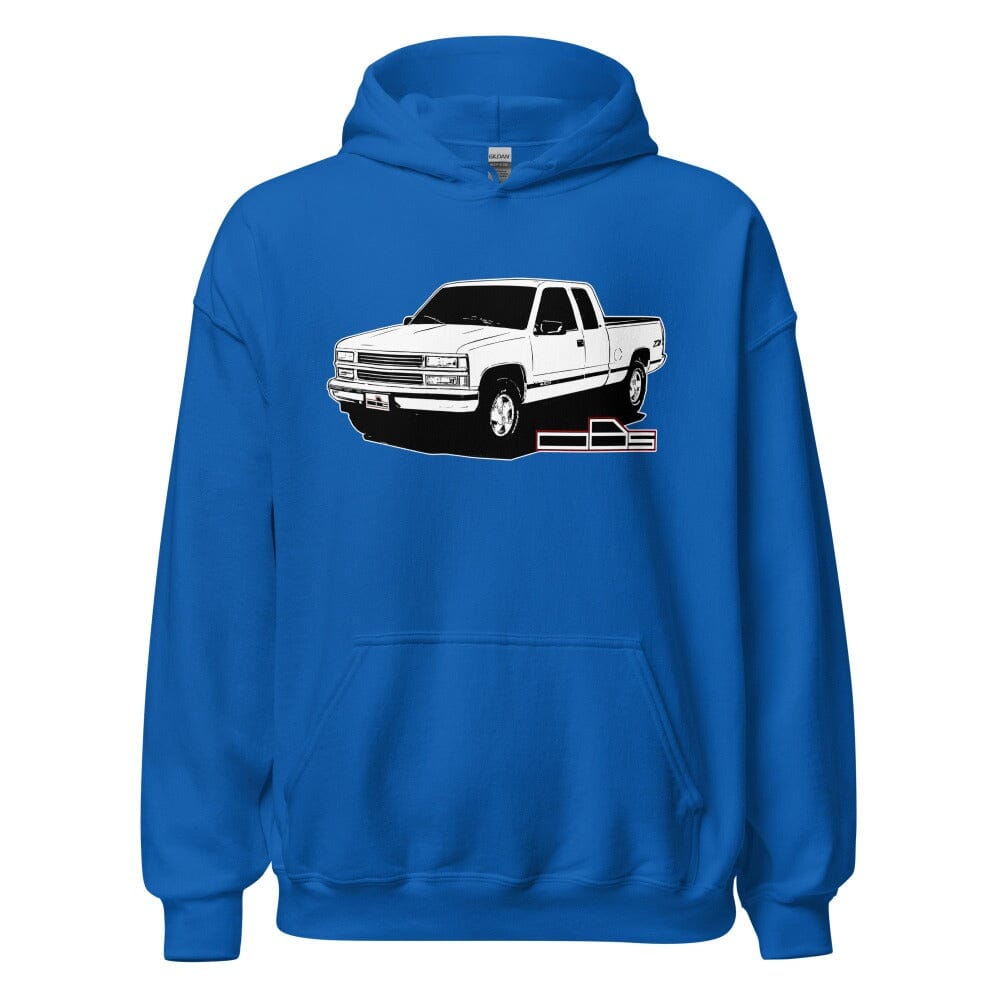 OBS Chevy Truck Hoodie Shirt From Aggressive Thread Truck Apparel - Color Blue