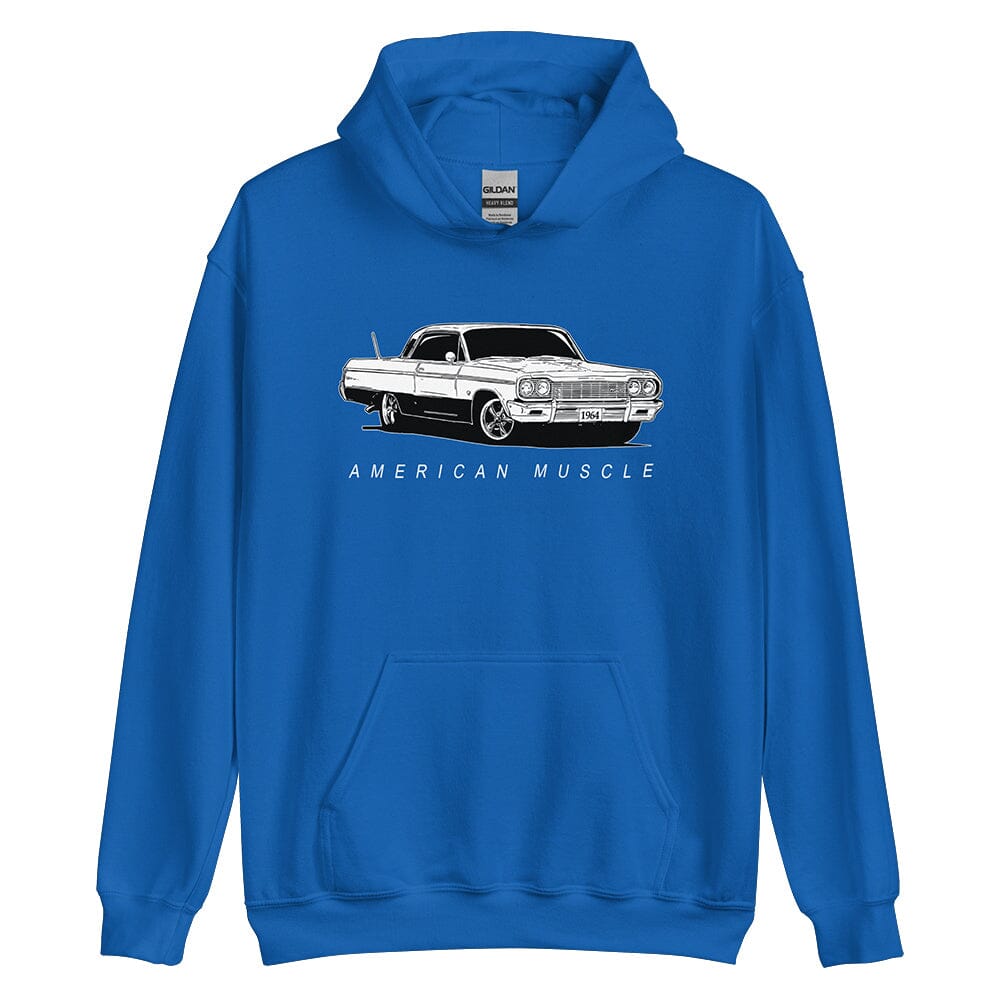 1964 Impala Chevelle Hoodie From Aggressive Thread Muscle Car Apparel - Blue
