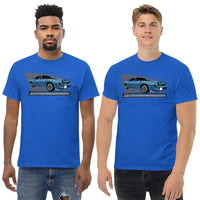 Thumbnail for Men Posing In 2nd Gen Z28 Camaro T-Shirt From Aggressive Thread - Color Blue