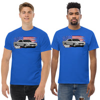 Thumbnail for Men modeling 1966 Chevelle SS T-Shirt in blue From Aggressive Thread
