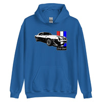 Thumbnail for Second Gen Camaro Hoodie in Royal Blue From Aggressive Thread Muscle Car Apparel