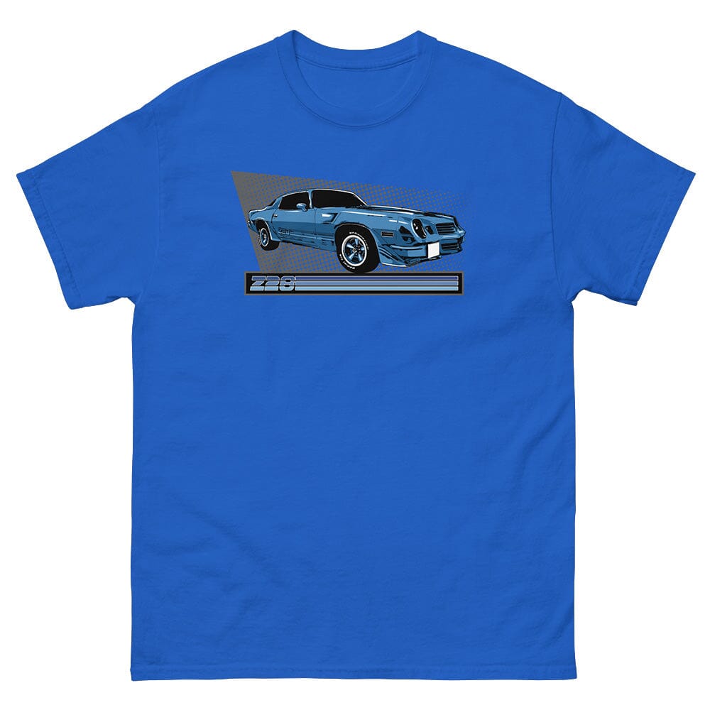 2nd Gen Z28 Camaro T-Shirt From Aggressive Thread - Color Blue