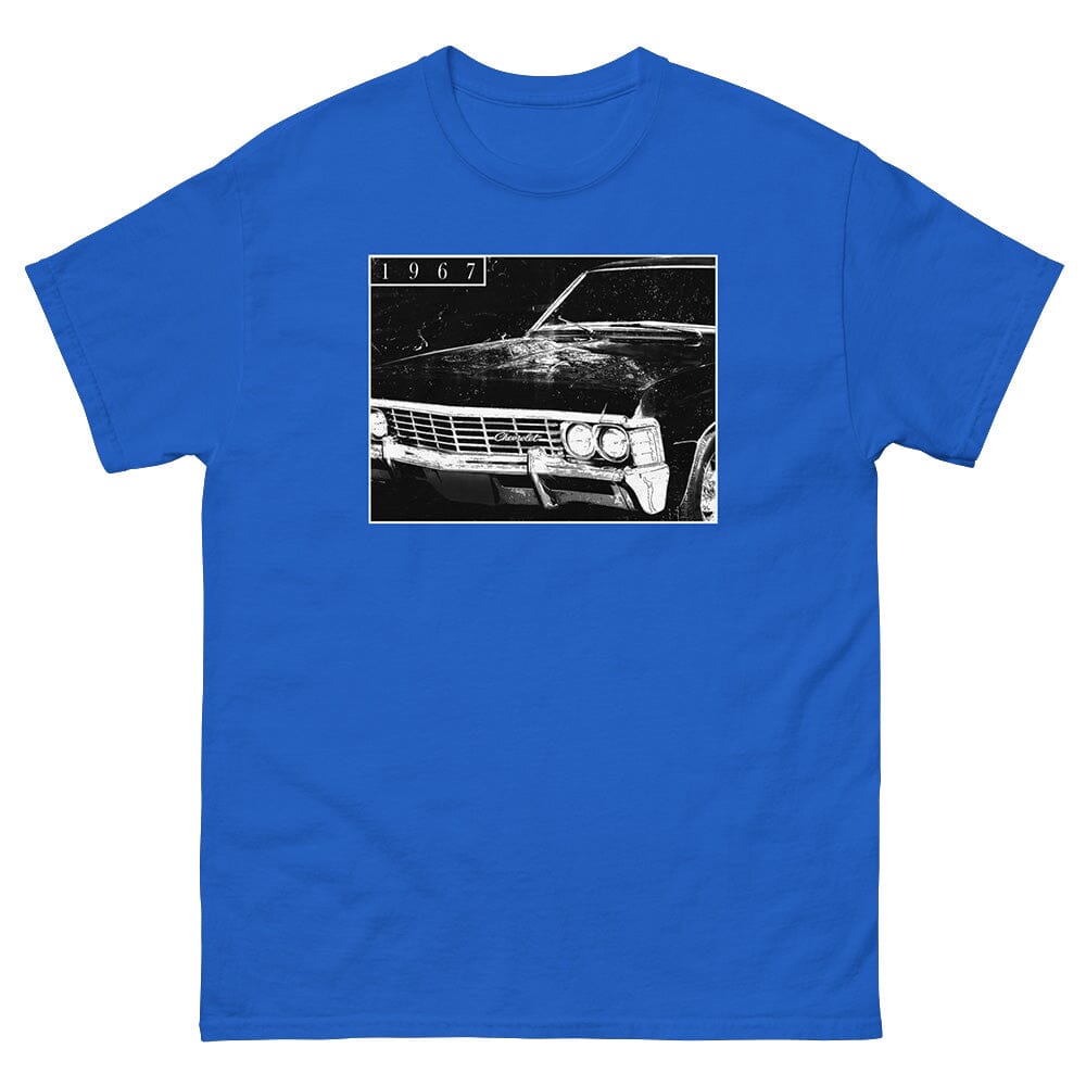 1967 Chevrolet Impala T-Shirt From Aggressive Thread - Color Blue