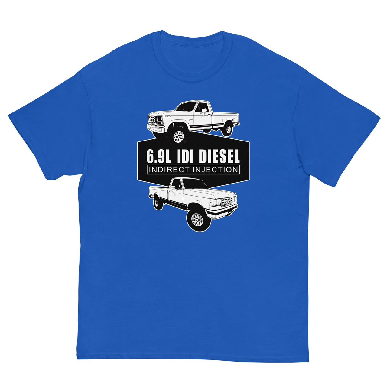 6.9 IDI Diesel OBS Truck T-Shirt-In-Royal-From Aggressive Thread