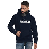 Thumbnail for Man Wearing a Square Body Hoodie In Navy From Aggressive Thread