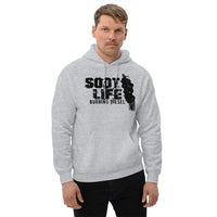 Thumbnail for Man Posing In Soot Life Diesel Truck Hoodie From Aggressive Thread - Grey