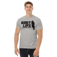 Thumbnail for Man Posing In Soot Life Diesel Truck t-shirt From Aggressive Thread - Grey
