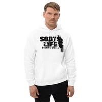 Thumbnail for Man Posing In Soot Life Diesel Truck Hoodie From Aggressive Thread - White