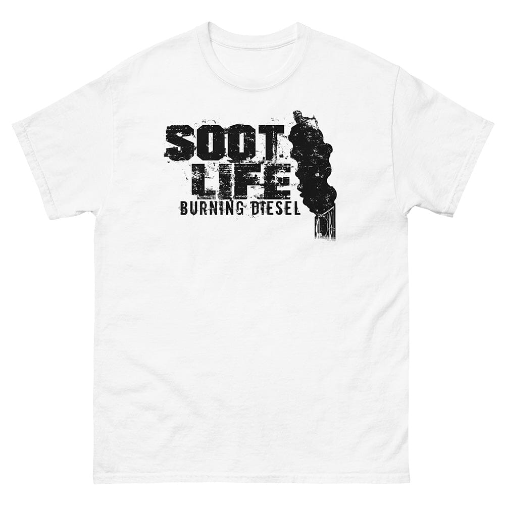 Soot Life Diesel Truck t-shirt From Aggressive Thread - White