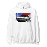Thumbnail for 1967 Chevelle Hoodie With American Flag From Aggressive Thread. Color White
