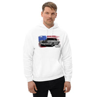 Thumbnail for Man Wearing a 1970 Chevrolet Chevelle Sweatshirt Hoodie From Aggressive Thread - White