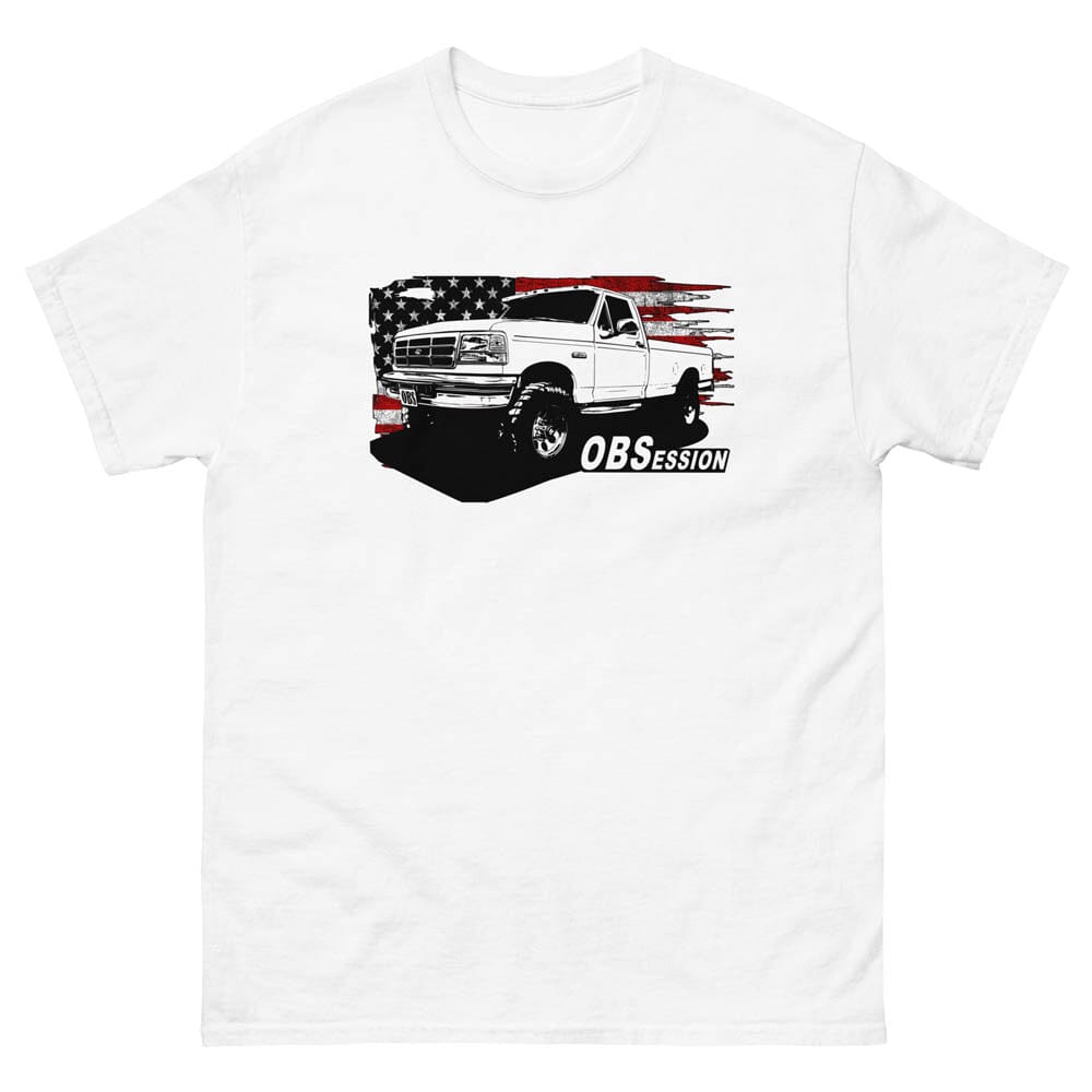 OBS Ford F250 Single Cab T-Shirt From Aggressive Thread - Color White