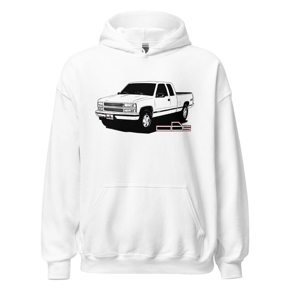 OBS Chevy Truck Hoodie Shirt From Aggressive Thread Truck Apparel - Color White