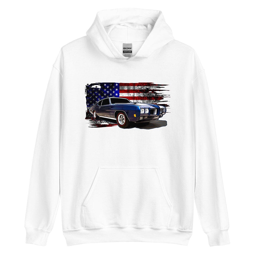 70 GTO Hoodie Sweatshirt From Aggressive Thread - White