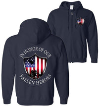 Thumbnail for Military Veteran Hoodie | POW Sweatshirt | American Flag Hoodie | Aggressive Thread Patriotic Apparel