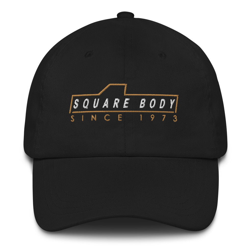 Square body hat from aggressive thread in black