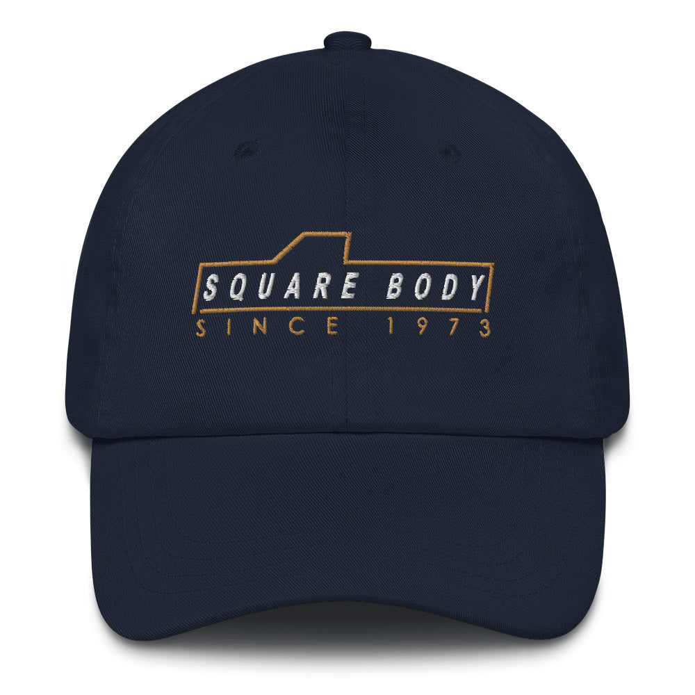 Square body hat from aggressive thread in navy