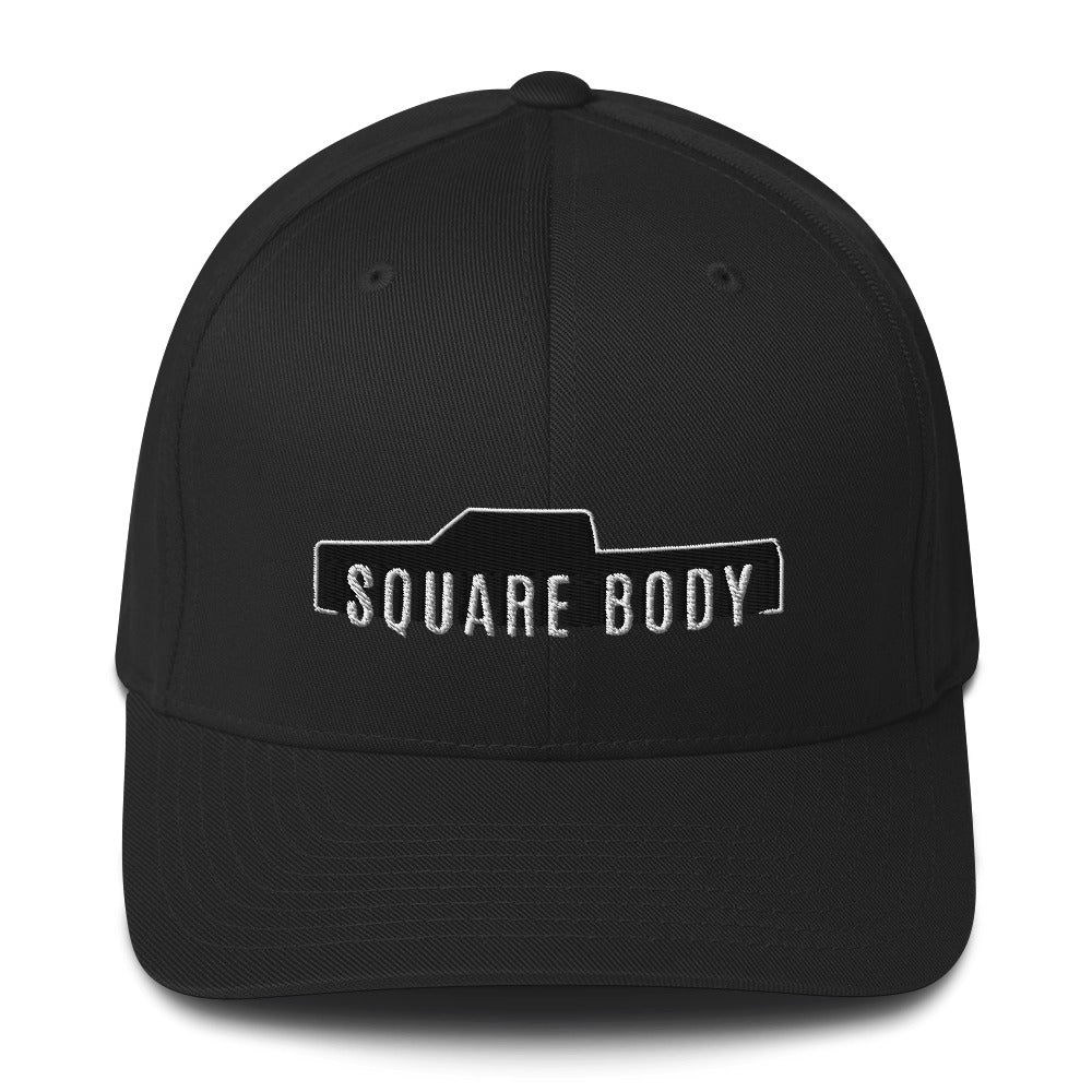 Front View of crew cab Square Body Hat From Aggressive Thread in Black