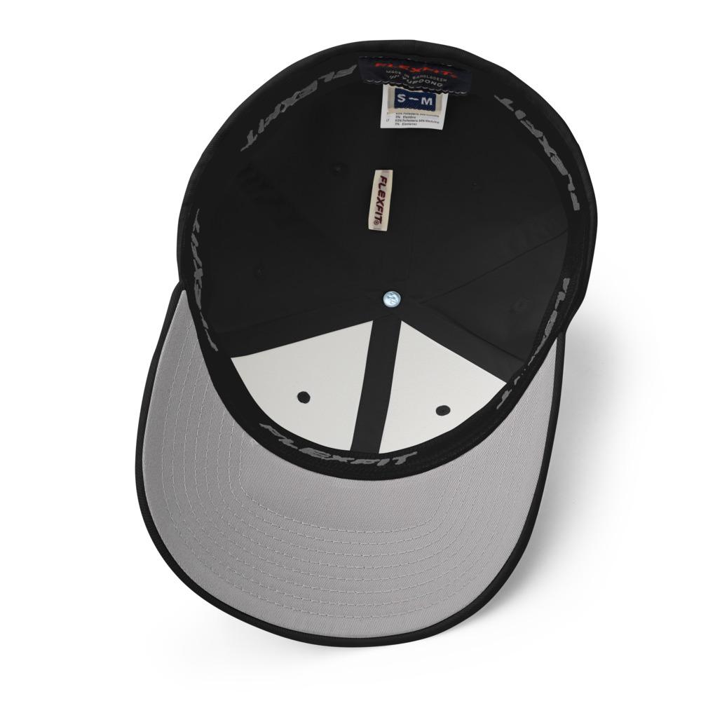 underside of flexfit hat