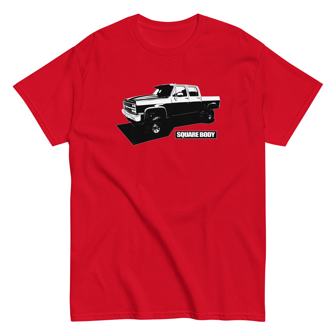 Square Body Crew Cab Truck T-Shirt in red