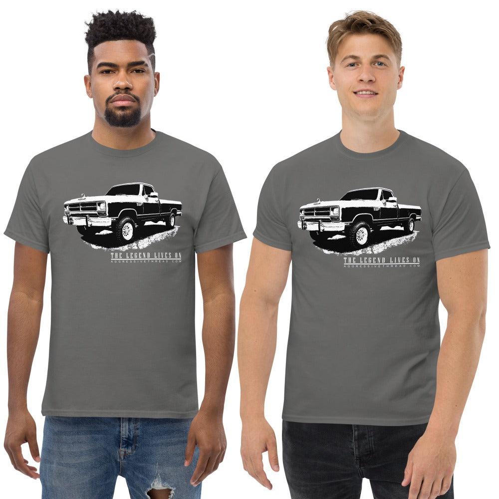 Men modeling First Gen Dodge Ram T-shirt - charcoal