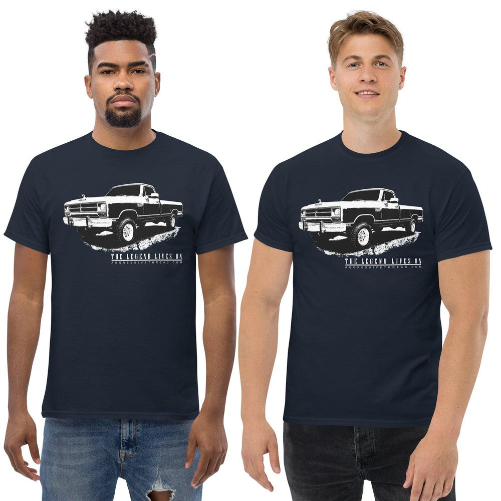 Men modeling First Gen Dodge Ram T-shirt - navy