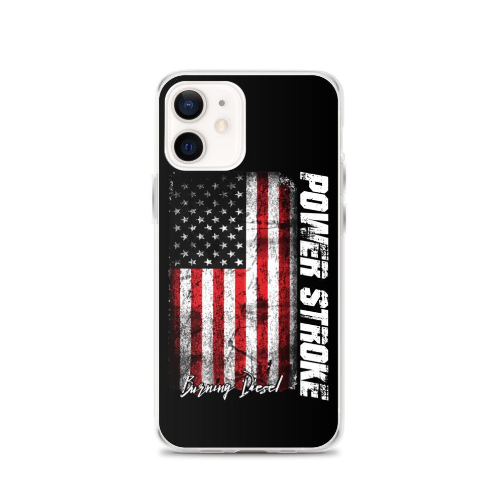 Powerstroke Power Stroke American Flag Protective Phone Case - Fits iPhone-In-iPhone 12-From Aggressive Thread