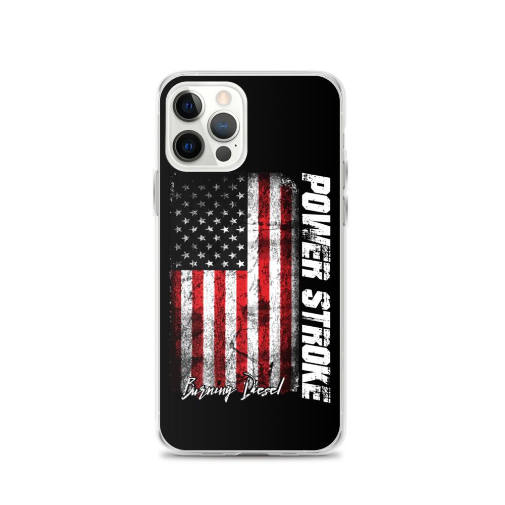 Powerstroke Power Stroke American Flag Protective Phone Case - Fits iPhone-In-iPhone 12 Pro-From Aggressive Thread