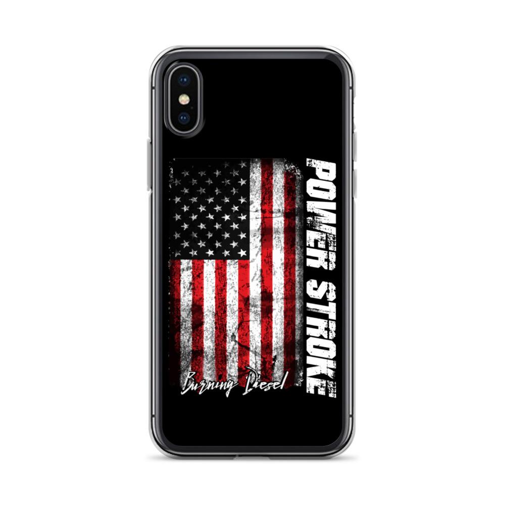 Powerstroke Power Stroke American Flag Protective Phone Case - Fits iPhone-In-iPhone X/XS-From Aggressive Thread