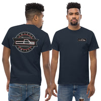 Thumbnail for man modeling OBS GMT400 GMC T-Shirt in navy