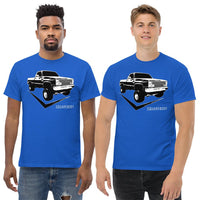 Thumbnail for men modeling Square Body Truck T-Shirt in royal blue