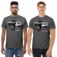 Thumbnail for men modeling Square Body Truck T-Shirt in dark heather grey