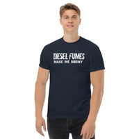 Thumbnail for Man wearing a Funny Diesel Truck Shirt In Navy From Aggressive Thread