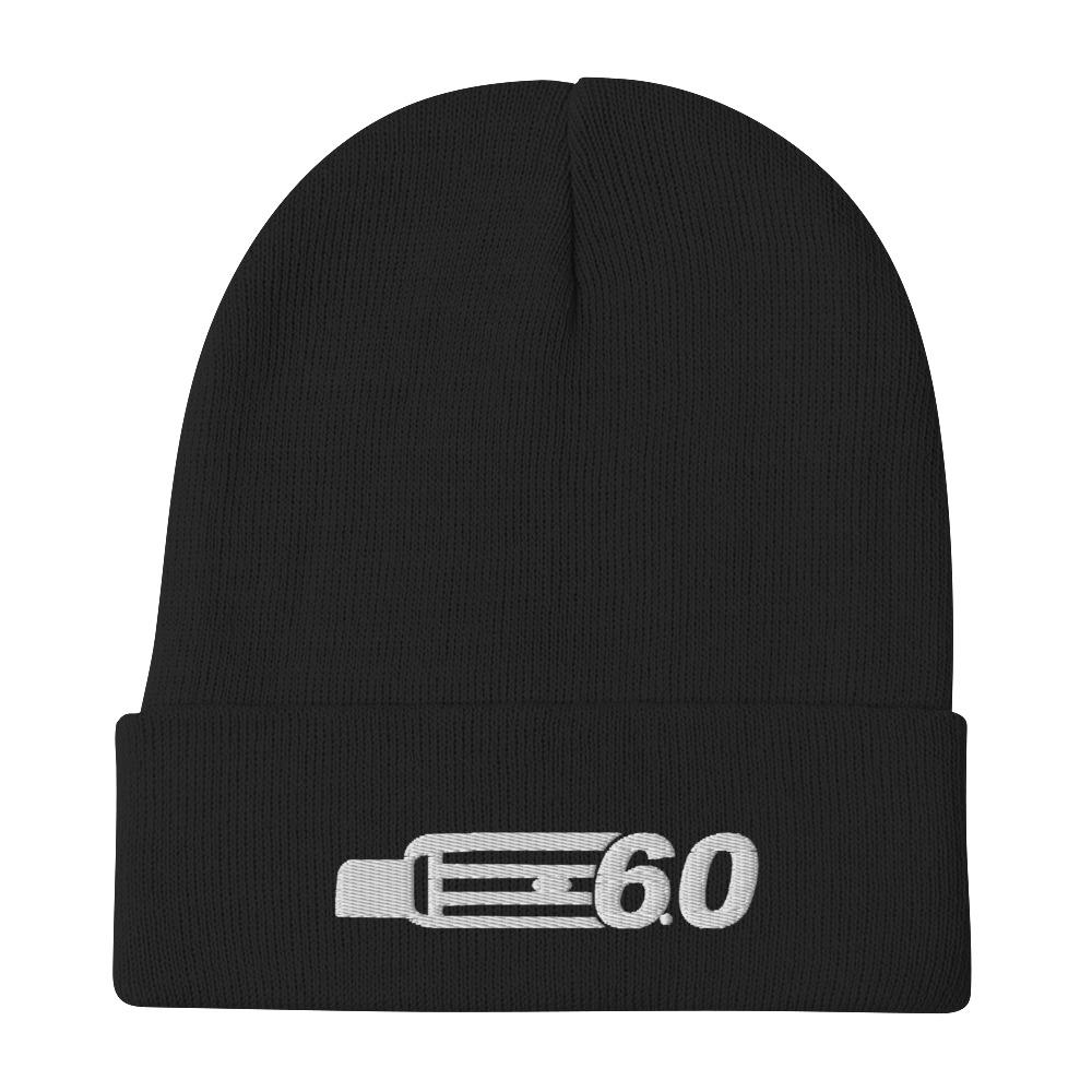 6.0 Powerstroke Diesel Winter beanie hat in black