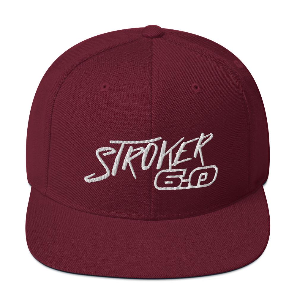 Power Stroke 6.0 Snapback Hat-In-Maroon-From Aggressive Thread