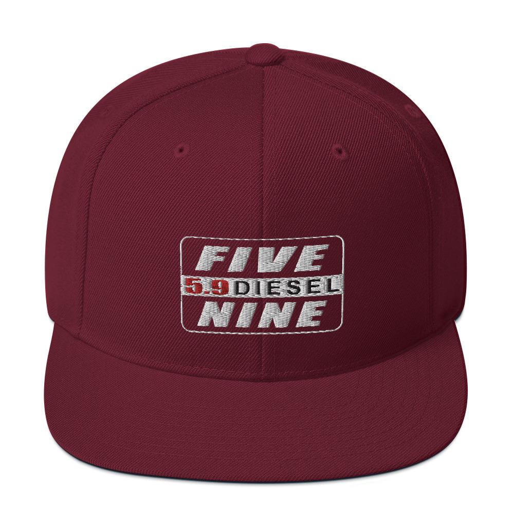 5.9 Engine Hat Snapback Hat-In-Maroon-From Aggressive Thread