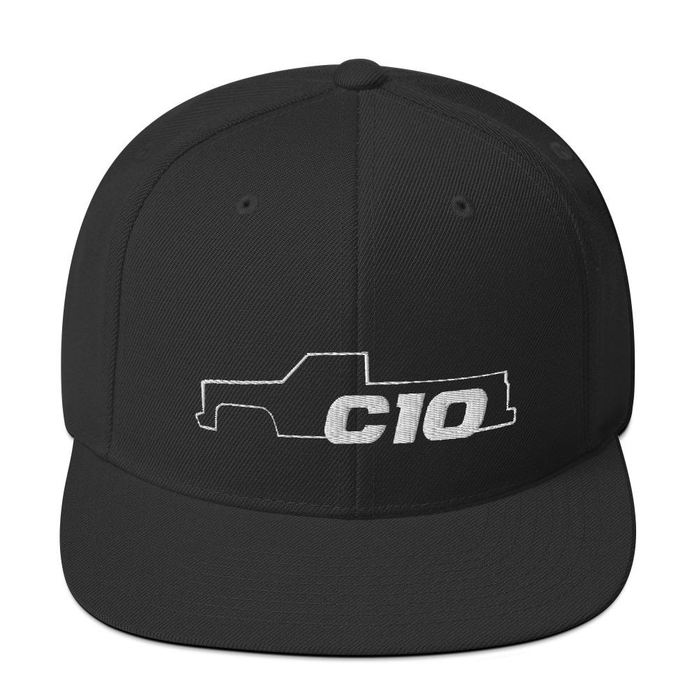 C10 Squarebody Square Body Snapback Hat-In-Black-From Aggressive Thread