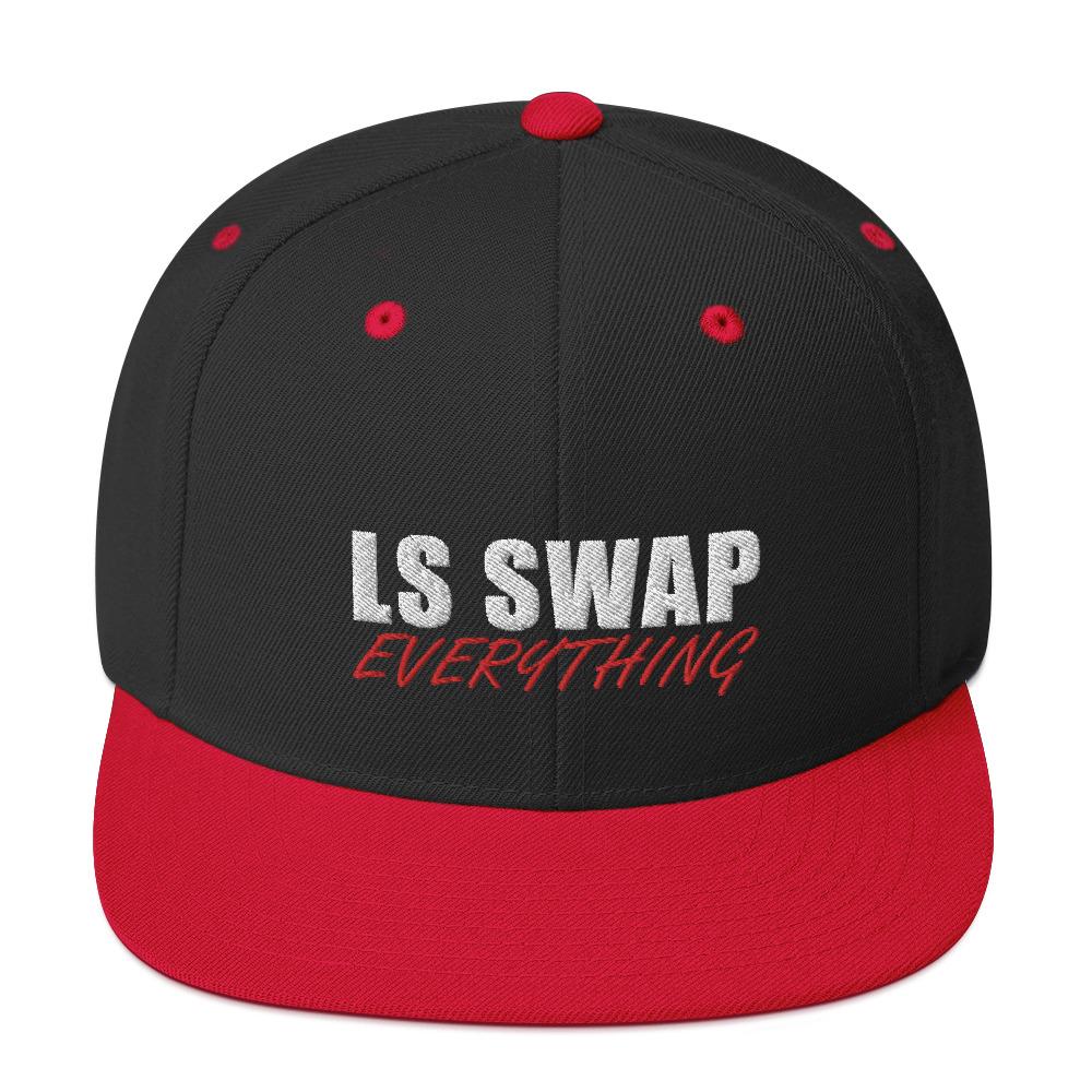 LS Swap Snapback Hat-In-Black/ Red-From Aggressive Thread