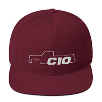 Thumbnail for C10 Squarebody Square Body Snapback Hat-In-Maroon-From Aggressive Thread