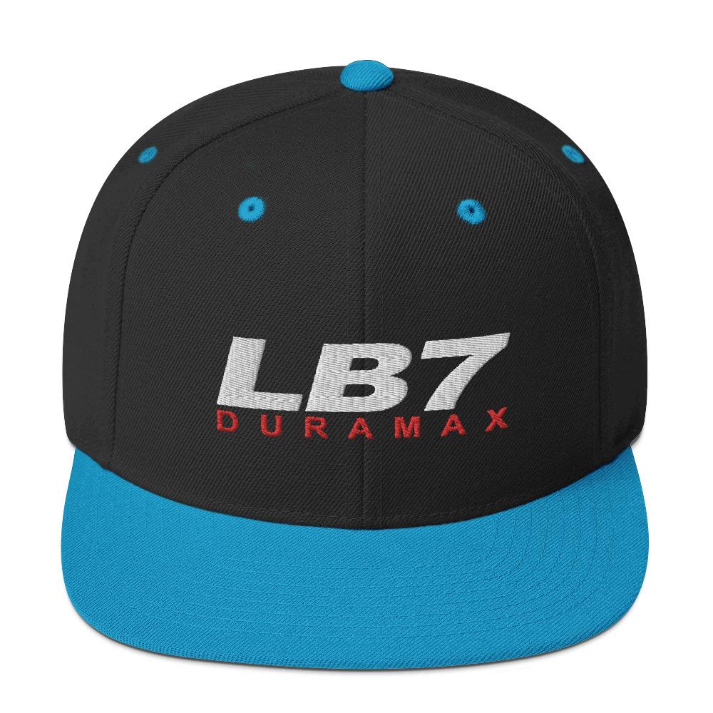 LB7 Duramax Snapback Hat-In-Black/ Teal-From Aggressive Thread