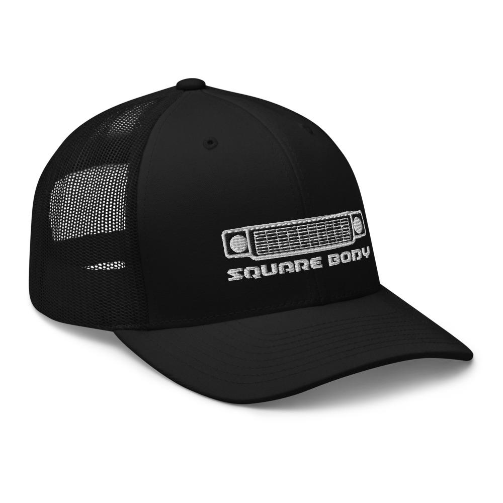 Squarebody Square Body Round Eye Hat Trucker Cap in black right 3/4