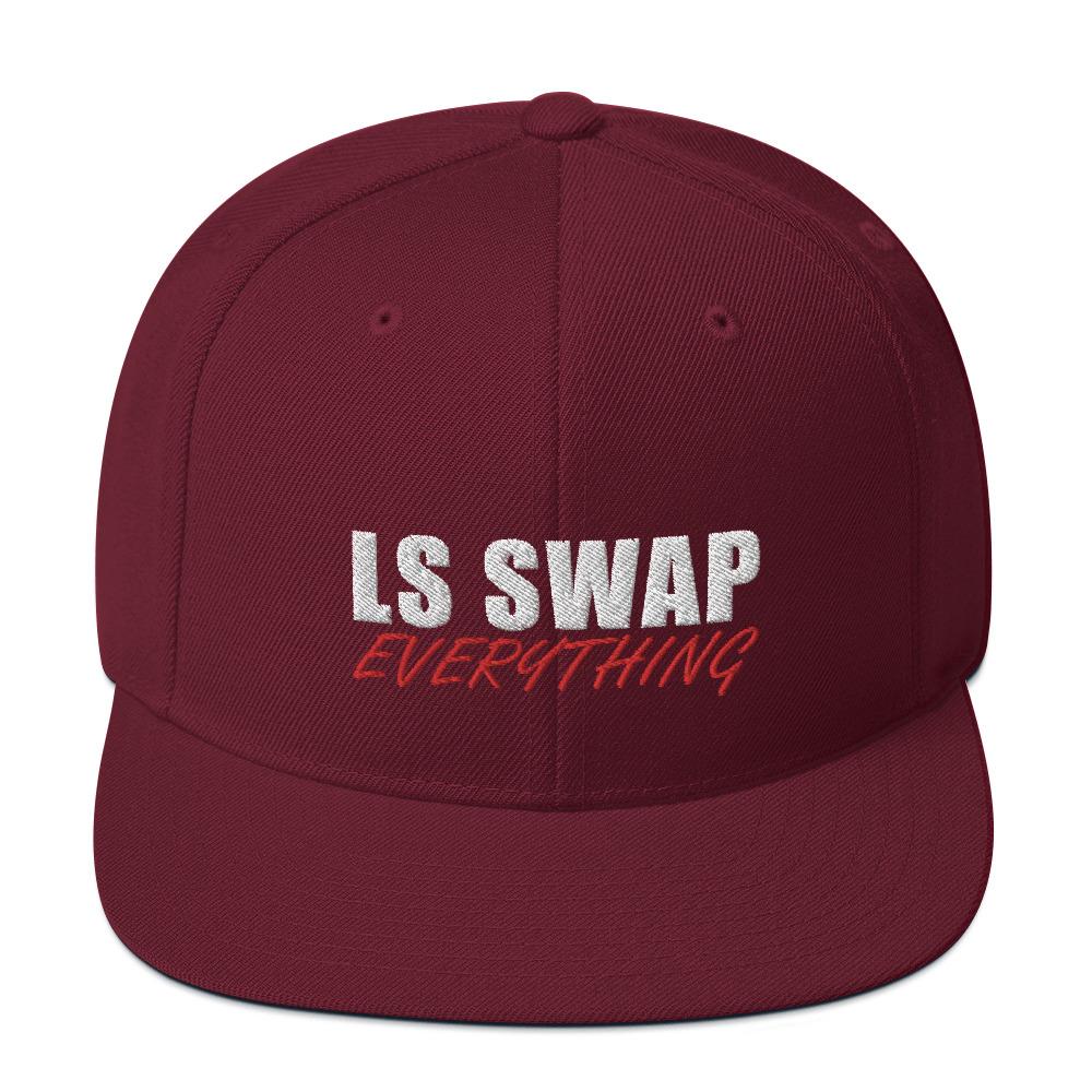 LS Swap Snapback Hat-In-Maroon-From Aggressive Thread