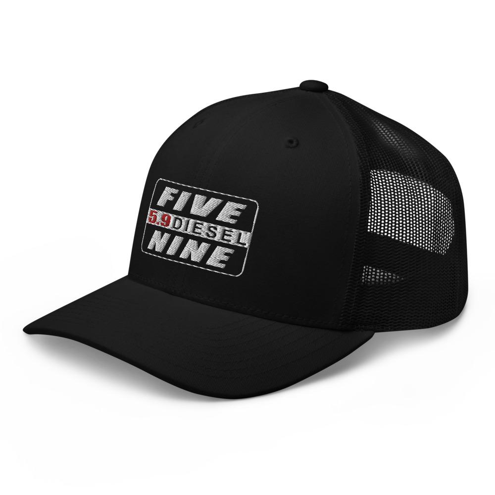 5.9 diesel engine hat in black 3/4 left