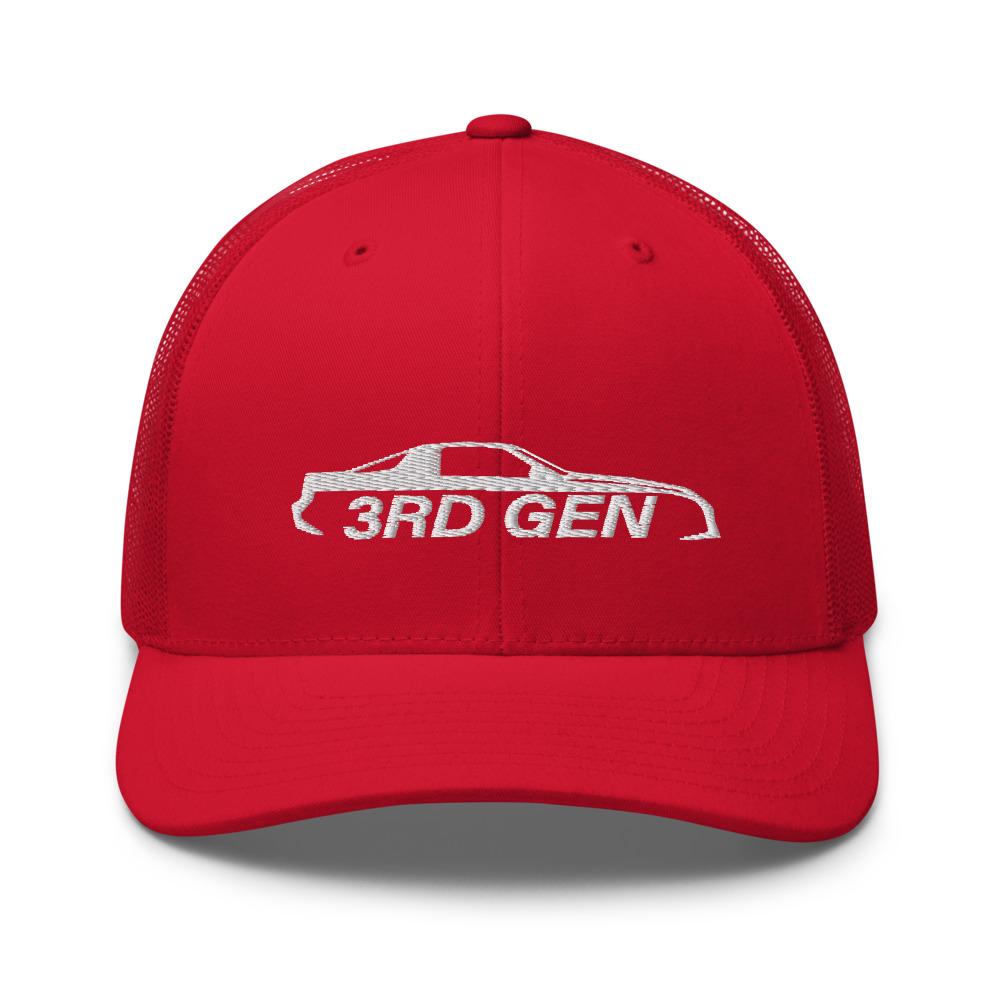 Third Gen Camaro Hat Trucker Cap-In-Red-From Aggressive Thread