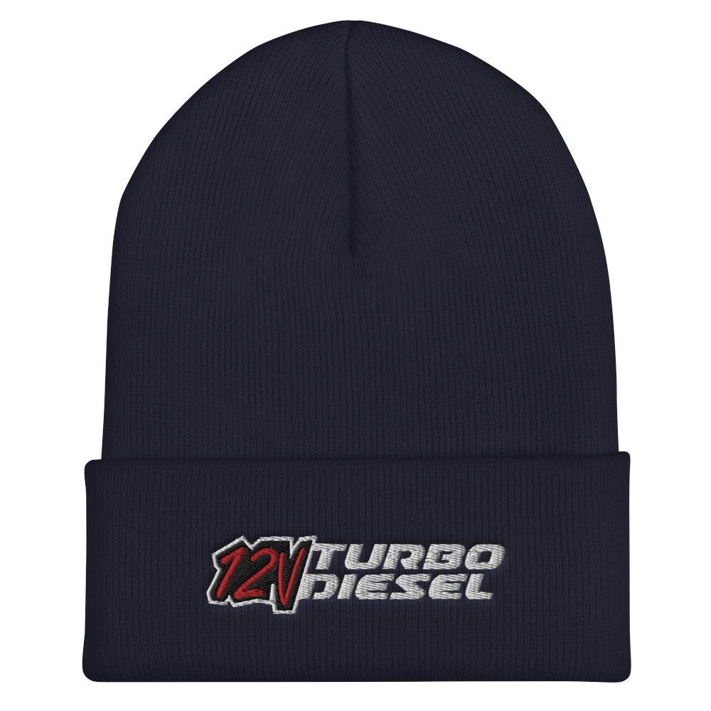 12v Winter Hat Cuffed Beanie-In-Navy-From Aggressive Thread