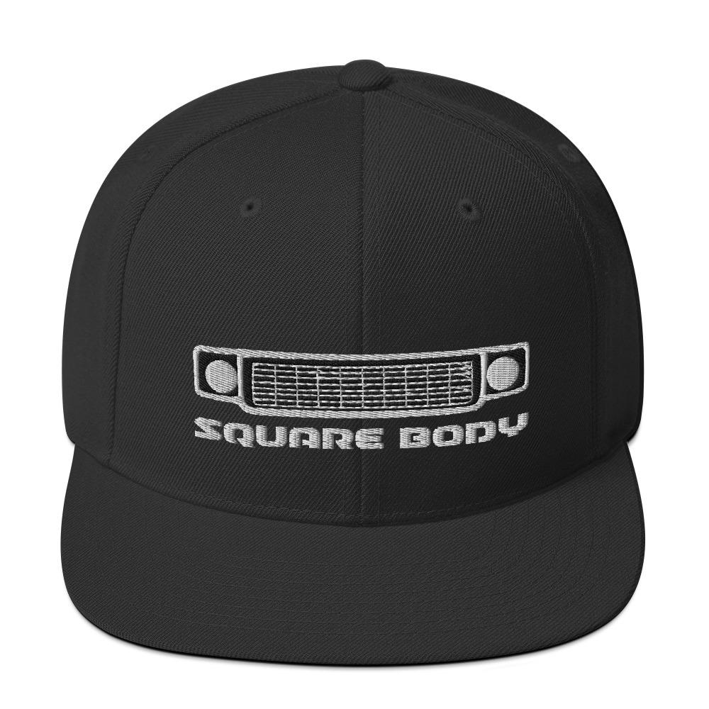 Square Body Squarebody Round Eye Snapback Hat-In-Black-From Aggressive Thread