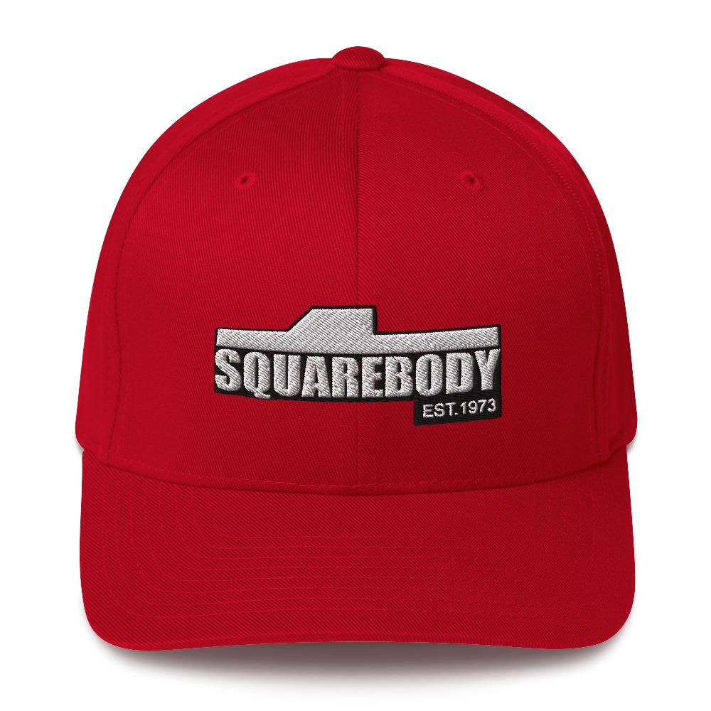 Square Body Flexfit Hat in red
